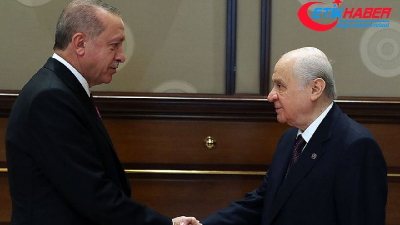 Cumhurbaşkanı Erdoğan ile MHP Lideri Bahçeli Meclis'te bir araya geldi