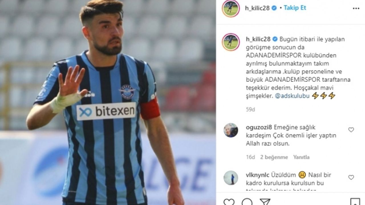 Adana Demirspor’un golcüsü Hasan Kılıç takımdan ayrıldı