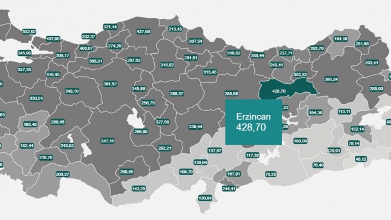 Doğu Anadolu’da vaka sayısının en yüksek olduğu il Erzincan oldu