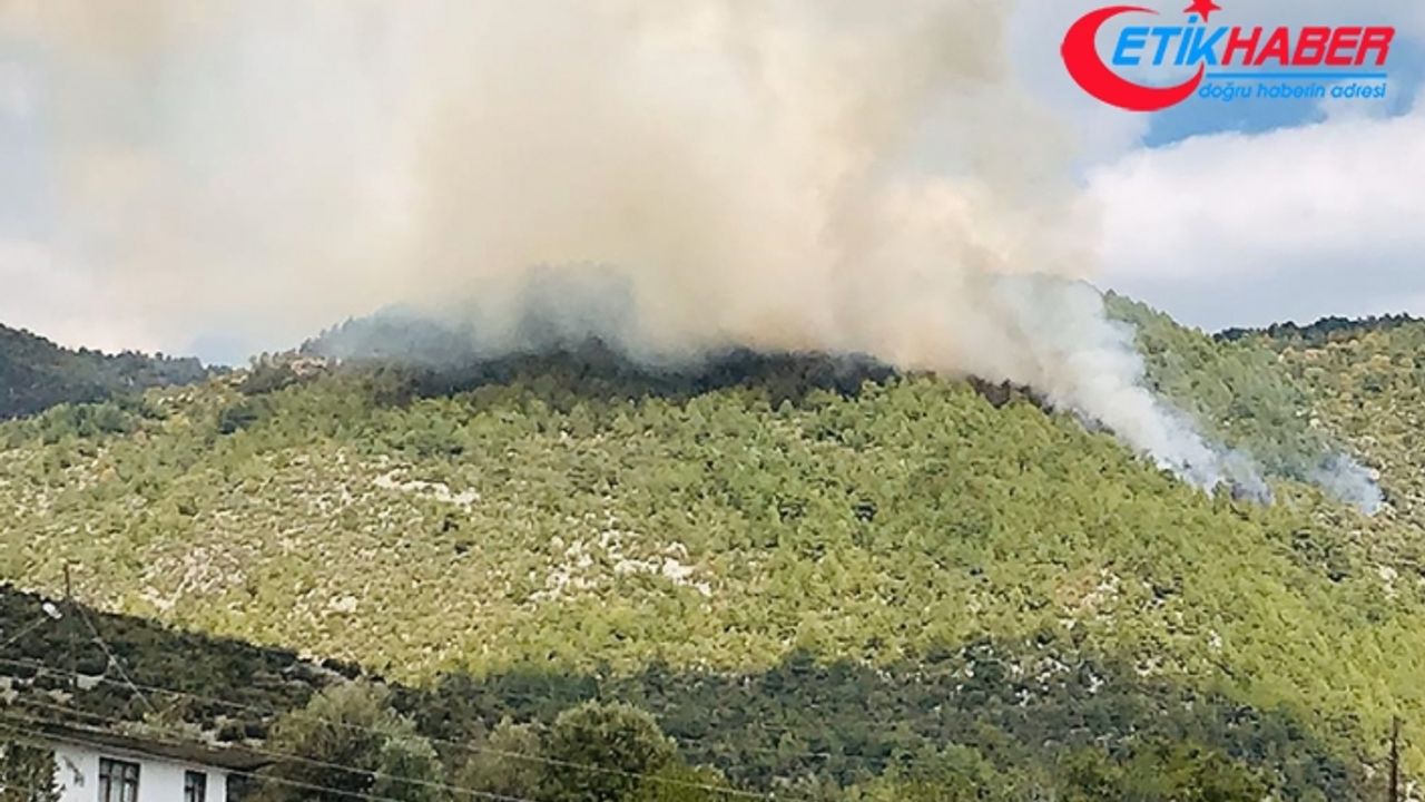 Manavgat'ta ormanlık alanda çıkan yangın kontrol altına alınmaya çalışılıyor