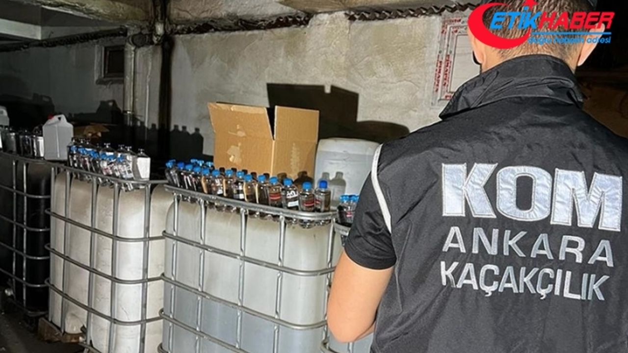 Ankara'da sahte içki imalatı için hazırlanan yaklaşık 35 ton etil alkol ele geçirildi