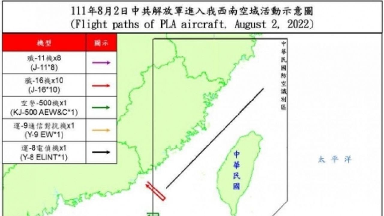 Pelosi’nin geldiği gün 21 Çin uçağı Tayvan hava sahasını ihlal etti