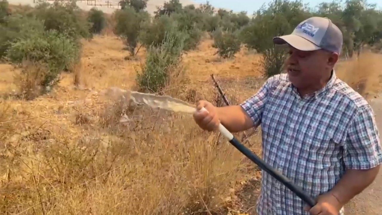 Antalya’da alevlerin yaklaştığı mahallede vatandaşlar hortumlarla nöbette