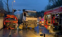 Sarıyer'de beton mikserinin karşı şeride geçtiği kazada 1 kişi ağır yaralandı