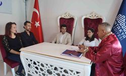 Aylar öncesinden ’05.05.2025’ tarihini seçen çiftler nikah dairesinde yoğunluk oluşturdu