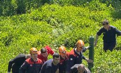 Rize’de çay bahçesinden yuvarlanan şahıs AFAD tarafından kurtarıldı