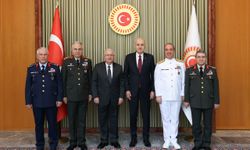 TBMM Başkanı Kurtulmuş'un Milli Savunma Bakanı Güler ve beraberindeki TSK komuta kademesini kabulü