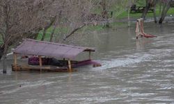 Yeşilırmak Nehri'nde su seviyesi 2 metreye kadar yükseldi, piknik masaları akıntıya kapıldı