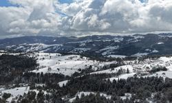 Samsun'da karla kaplı Kızlan Yaylası dronla görüntülendi