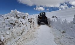 Kars'ta ekipler baharda karla mücadele çalışmalarını sürdürüyor