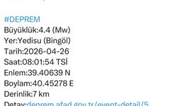 Bingöl'de 4.4 büyüklüğünde deprem