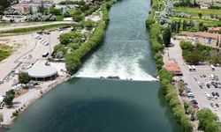 Aşırı yağışlar nedeniyle su seviyesi yükselen Kızılırmak dron ile görüntülendi