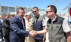 Cumhurbaşkanı Yardımcısı Yılmaz, Ercan Havalimanı'nda açıklamalarda bulundu: