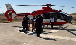 Kırıkkale'de ambulans helikopter hastanelerde tedavi gören 2 çocuk için havalandı