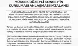 Türkiye-Özbekistan ticaret ve yatırım iş birliğinin güçlendirilmesi için konsey kurulacak