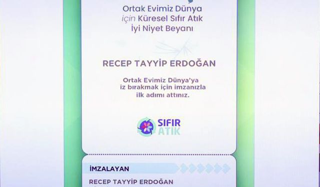 Cumhurbaşkanı Erdoğan New York'ta, Küresel Sıfır Atık İyi Niyet Beyanı'na ilk imzayı attı