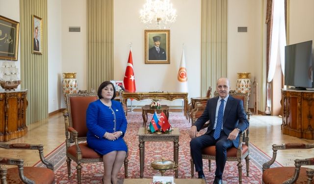TBMM Başkanı Kurtulmuş, Azerbaycan Milli Meclis Başkanı Gafarova ile görüştü