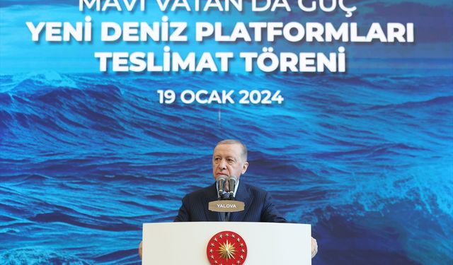 Cumhurbaşkanı Erdoğan, Mavi Vatan'da Güç: Yeni Deniz Platformları Teslimat Töreni'nde konuştu:
