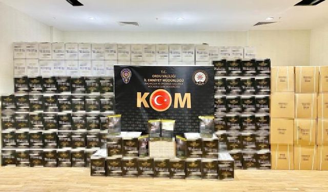 Ordu’da 1 ton kaçak tütün ve 7,5 milyon makaron ele geçirildi