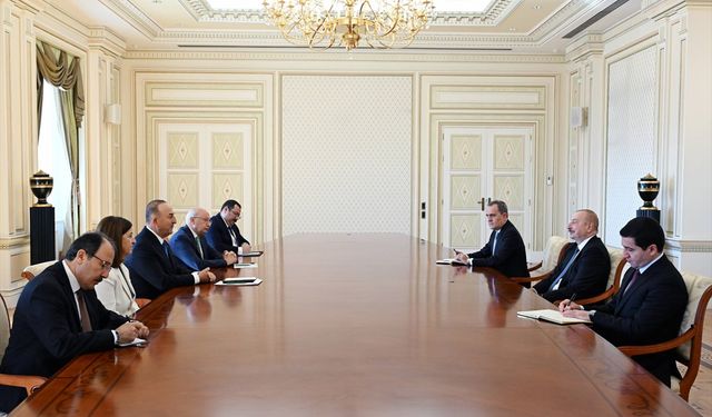 Azerbaycan Cumhurbaşkanı, NATO Parlamenter Asamblesi Türk Delegasyonu Başkanı Çavuşoğlu'nu kabul etti