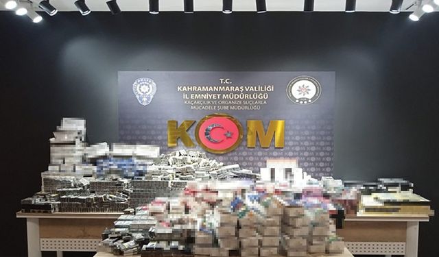 Kahramanmaraş’ta 6 bin 840 paket kaçak sigara ele geçirildi