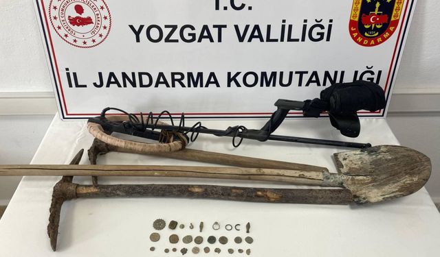 Yozgat'ta izinsiz kazı yapan 2 kişi suçüstü yakalandı