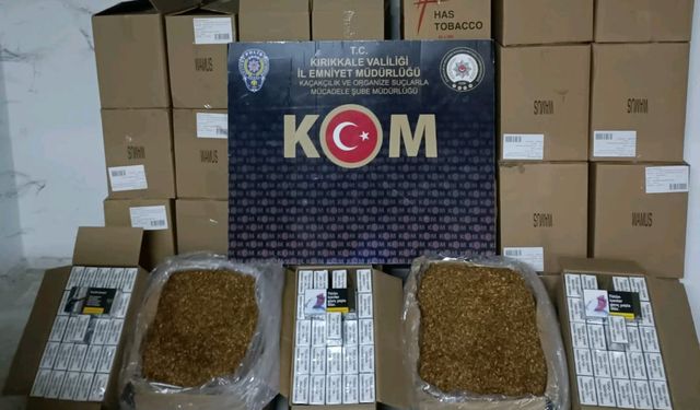 Kırıkkale'de bir evde 596 bin 320 makaron ele geçirildi