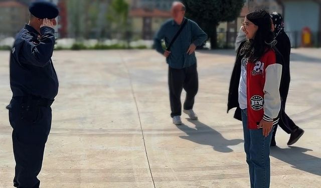 Genç kızın jandarma hayali gerçekleşti
