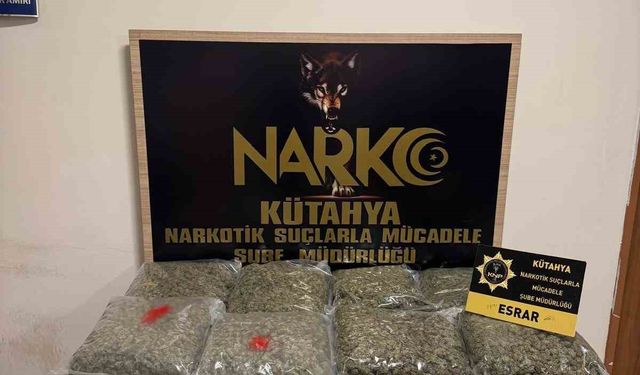Kütahya’da uyuşturucu operasyonu, 15 kilo 840 gram esrar ele geçirildi