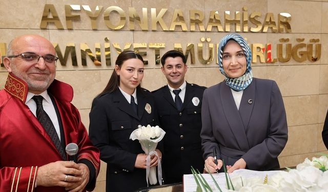 Polis memurları hayatlarını birleştirdi, nikaha Vali Yiğitbaşı şahitlik etti