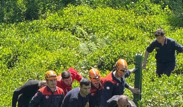 Rize’de çay bahçesinden yuvarlanan şahıs AFAD tarafından kurtarıldı