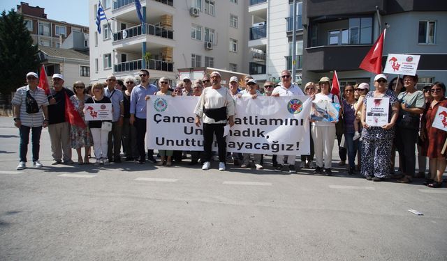 Çamerya katliamının 81. yılında Yunanistan'ın Edirne Konsolosluğu önüne siyah çelenk bırakıldı