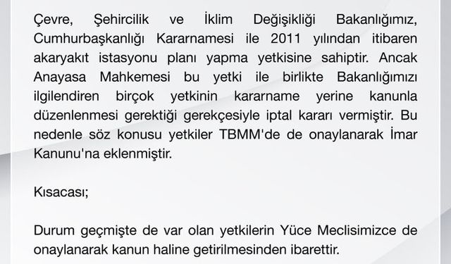 Bakanlıktan Özgür Özel’in akaryakıt istasyonlarıyla ilgili iddialarına yalanlama