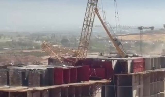 Kule vinç devrildi, 1 işçi öldü