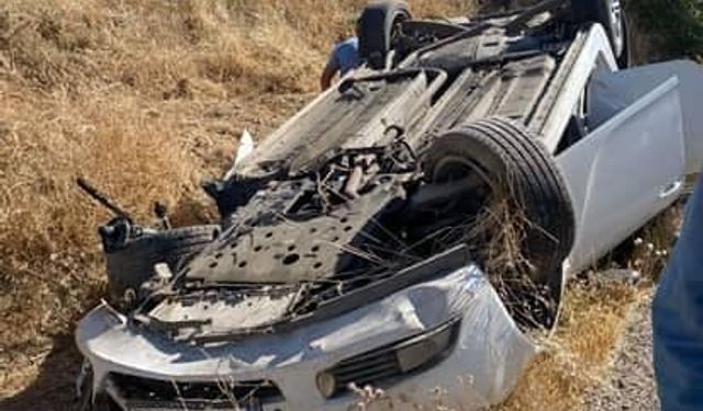 Sürücüsünün kontrolünden çıkan otomobil takla attı: 2 yaralı