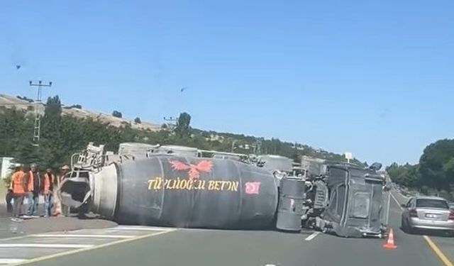 Elazığ’da beton mikseri devrildi: 1 yaralı