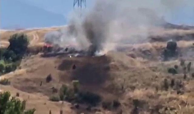 Ot yangını 2 dönüm alana zarar verdi