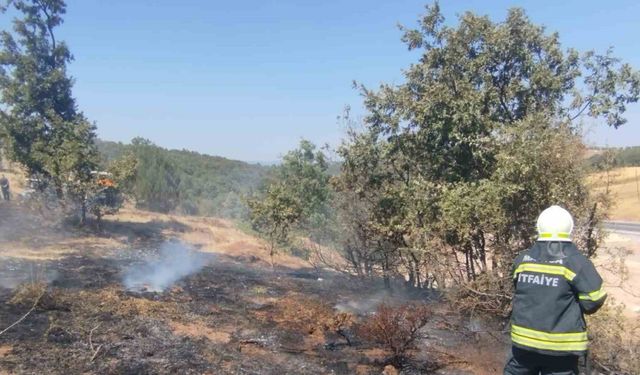 Gördes’te arazi yangını büyümeden söndürüldü