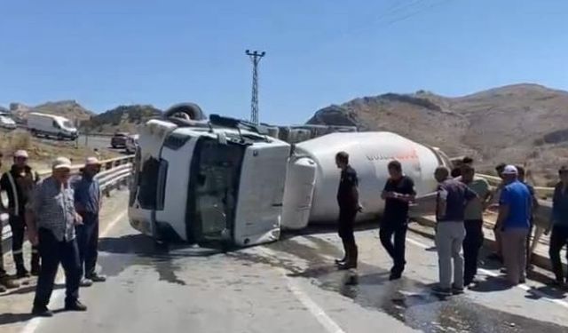 Malatya’da beton mikseri devrildi: 1 yaralı
