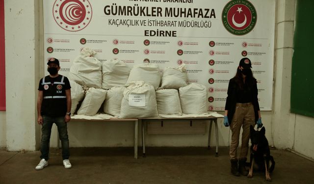 Kapıkule'de bir tankere gizlenmiş 114 kilogram esrar ele geçirildi