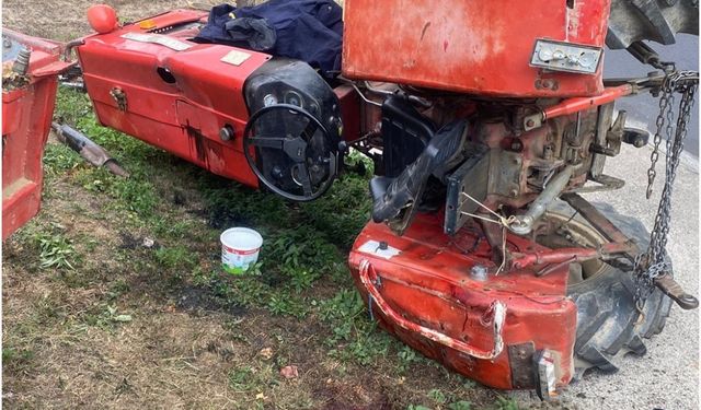Kastamonu'da devrilen traktörün altında kalan sürücü ağır yaralandı
