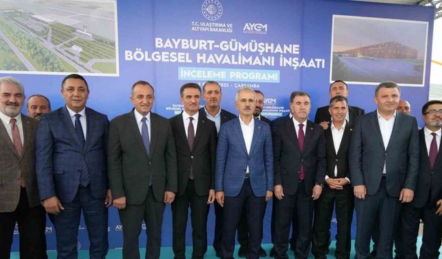 Bakan Uraloğlu, yapımı devam eden Gümüşhane - Bayburt Havalimanında incelemede bulundu