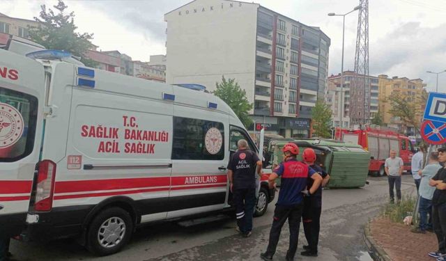 Karadeniz Ereğli’de kontrolden çıkan araç devrildi