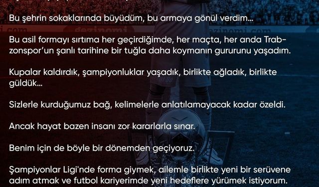 Uğurcan Çakır, Trabzonspor’a veda etti