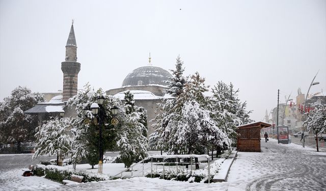 Erzurum şehir merkezi ekim ortasında karla kaplandı