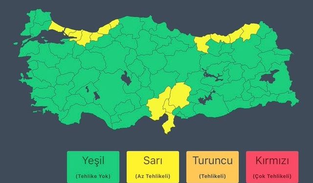 Meteoroloji sarı kod ile uyardı