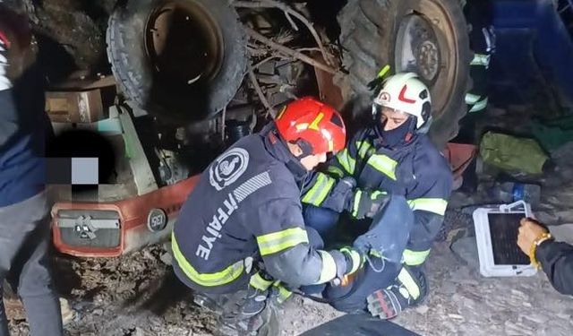 Denizli'de devrilen traktördeki karı koca öldü