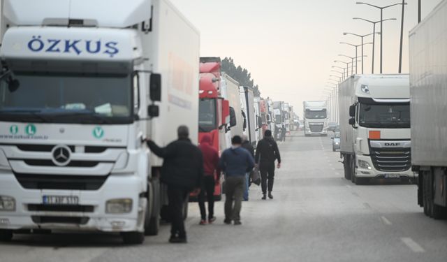 Kapıkule Sınır Kapısı'nda çift yönlü 7'şer kilometre tır kuyruğu oluştu