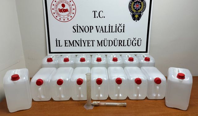 Sinop'ta 80 litre etil alkol ele geçirildi