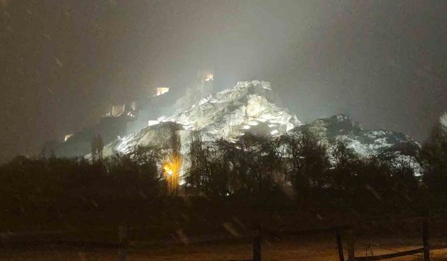 Van'da beklenen kar geldi: Kent merkezi beyaza büründü